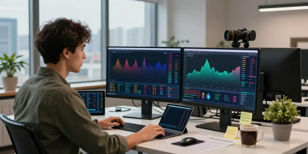 Piteas.trade digital trading workspace with cryptocurrency charts and analytics.