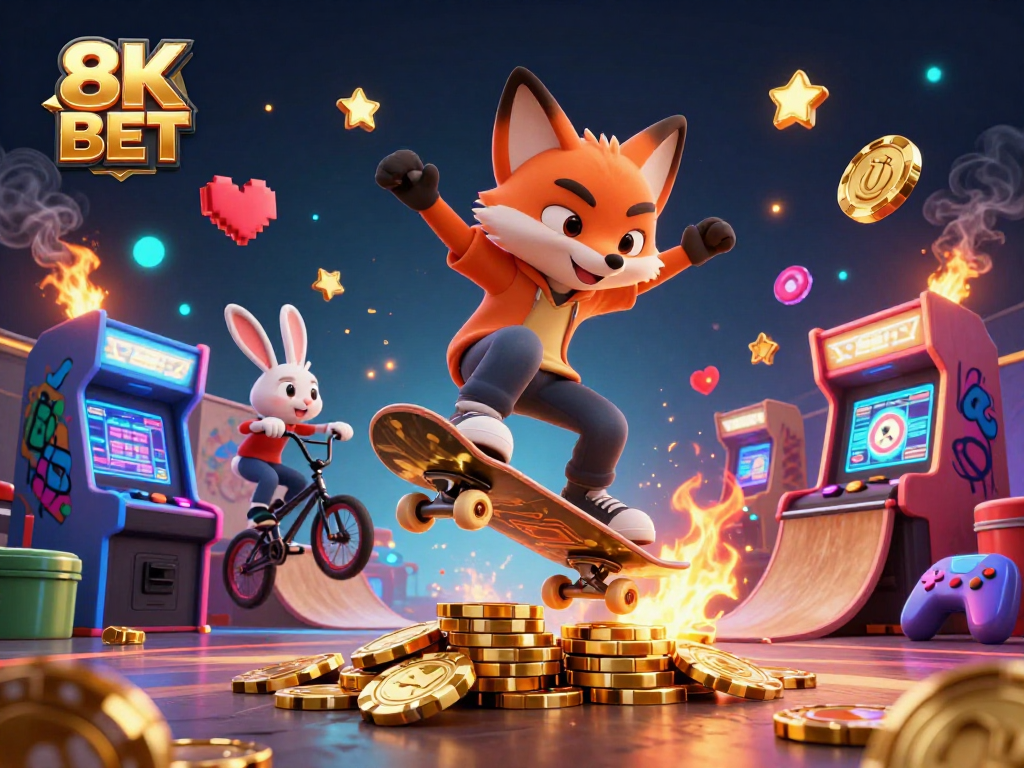 Enjoy the excitement of 8K BET while the fox performs tricks on poker chips!