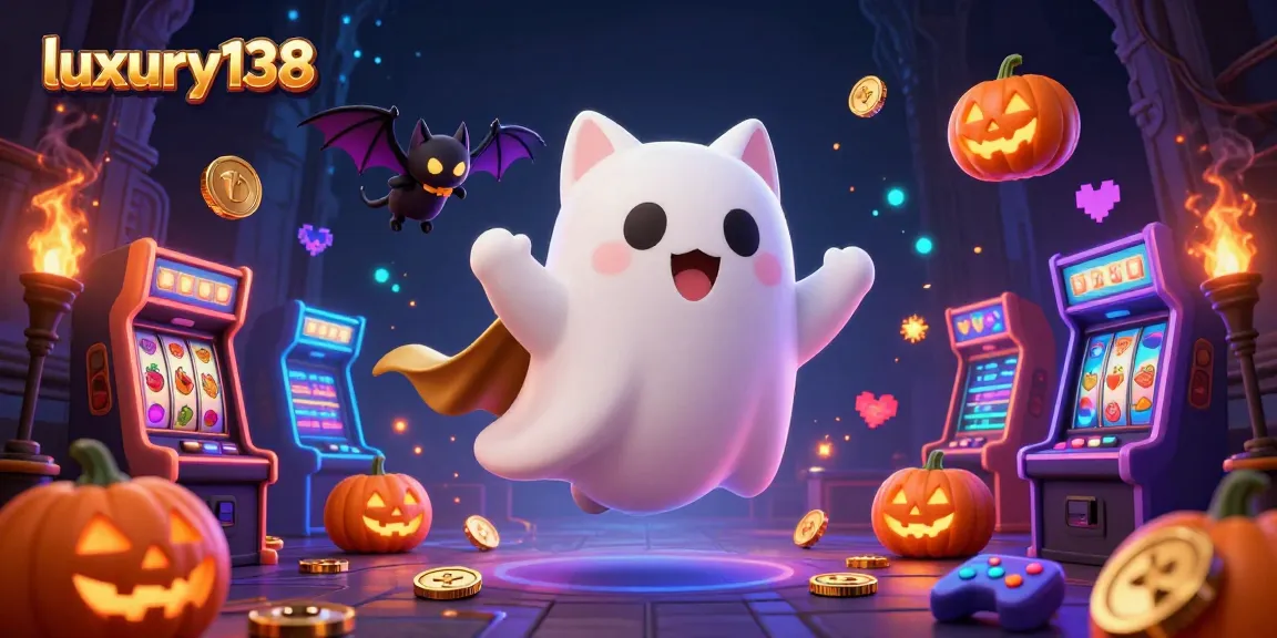 Slot gulungan dan simbol buah di luxury138 dengan kucing hantu dan kelelawar, menjamin keseruan bermain.