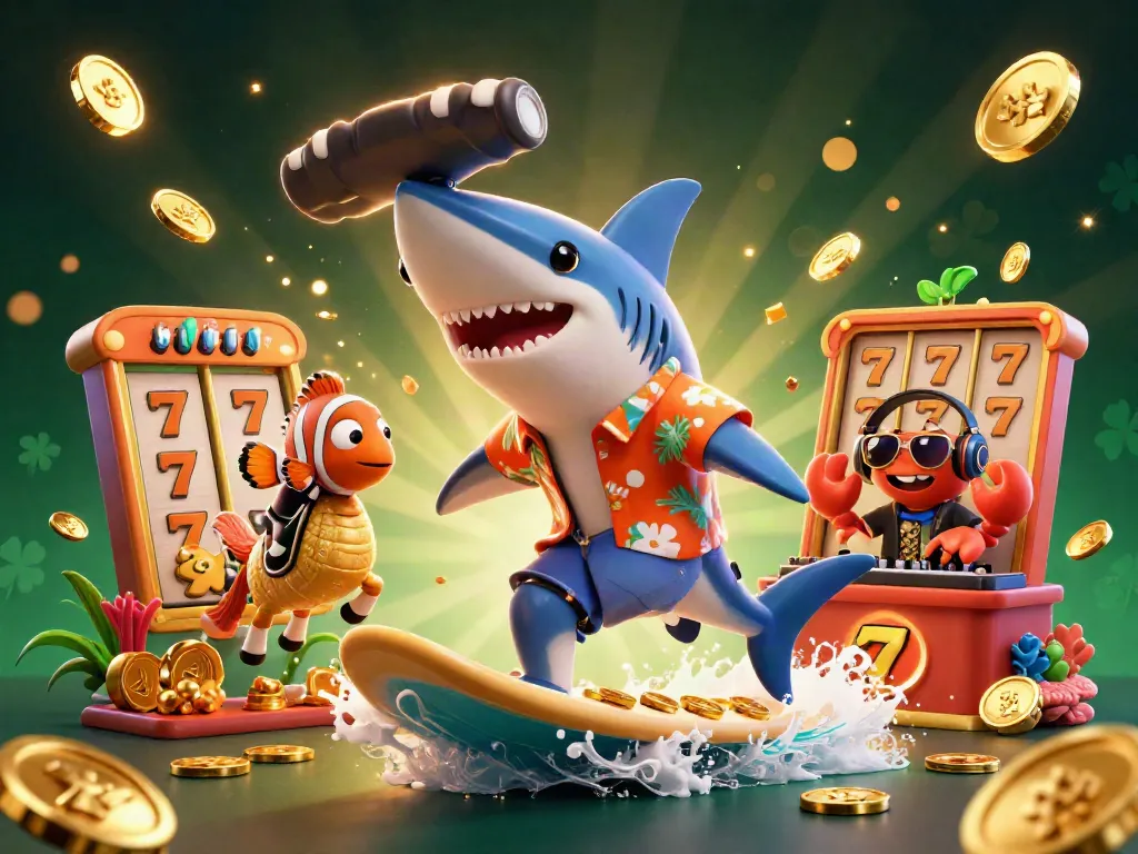 Experience the excitement of mahjong with a playful underwater casino scene featuring vibrant characters and slot elements.