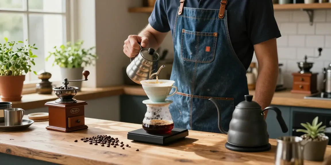Brewing coffee with Ebb filters, showcasing the beauty of sustainable living and craftsmanship at www.ebbfilter.com.
