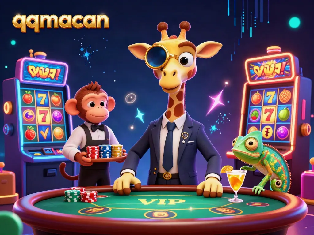 Experience thrilling gameplay with qqmacan's vibrant slot machines and 3D characters.