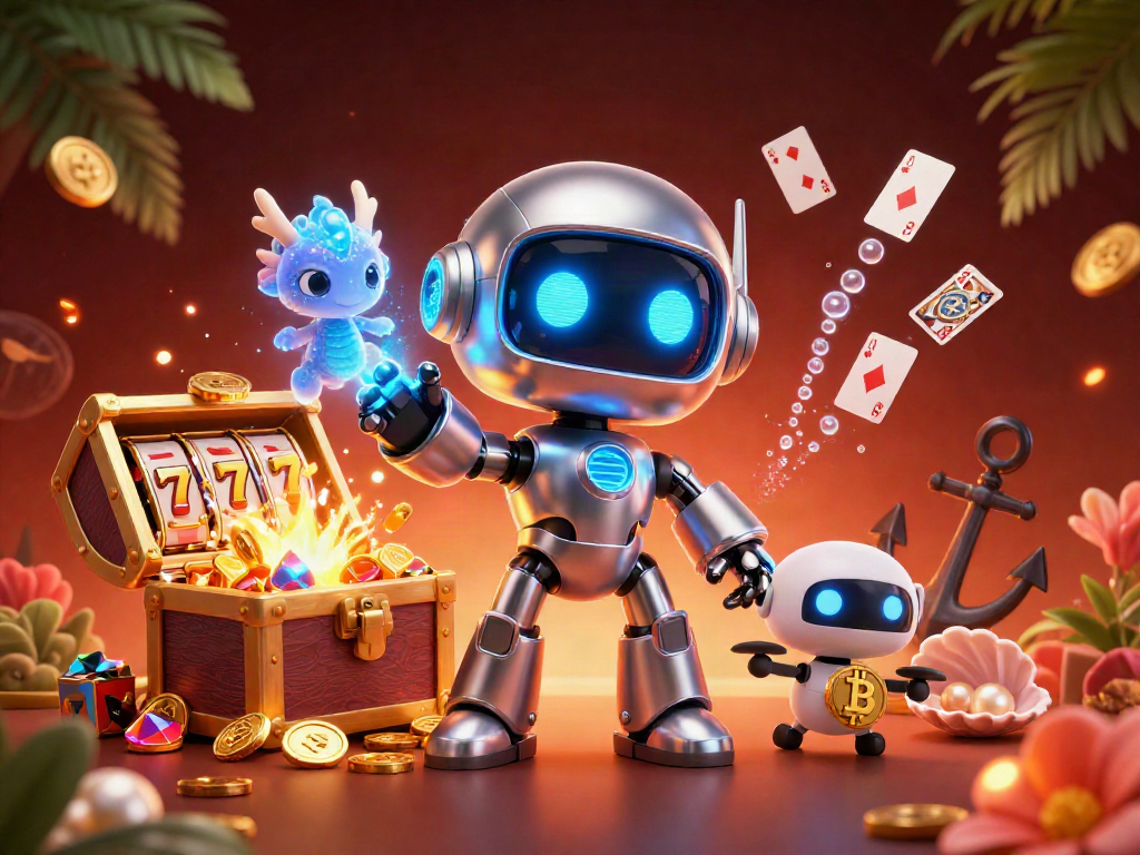 Spin and win at bro138 with vibrant casino characters, slot reels, and underwater treasures!