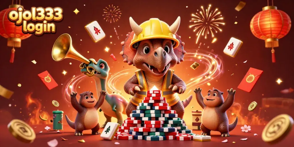 Celebrate casino success with ojol333 login surrounded by vibrant gaming elements