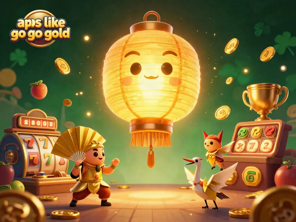 Experience the excitement of apps like go go gold in this rich, dynamic casino scene filled with charms.