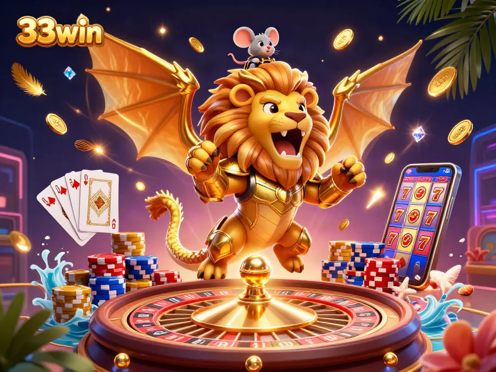 Engage in thrilling games with 33win's captivating casino experience featuring vibrant colors.