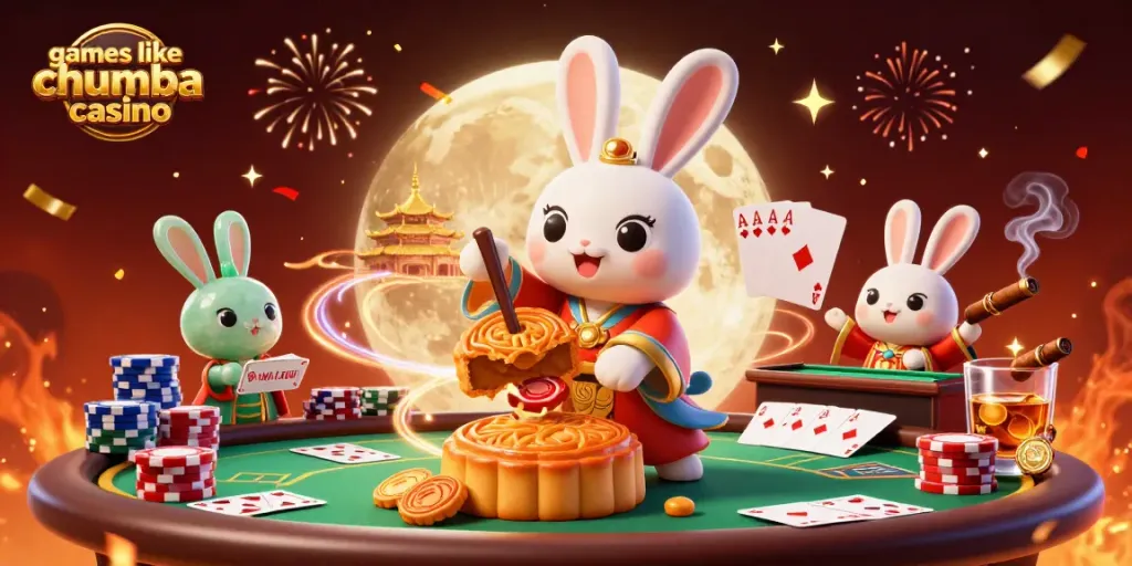 Experience games like chumba casino with a lively moon-themed poker scene featuring vibrant characters and engaging elements.