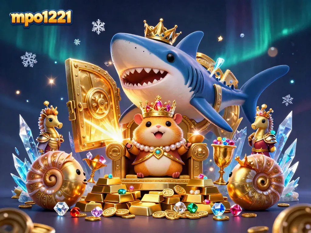 Experience the mpo1221 thrilling world of casino treasures with the golden hamster king ruling his sparkling domain.