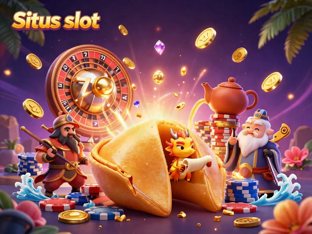Experience the excitement of Situs slot with vibrant casino elements and dynamic characters.