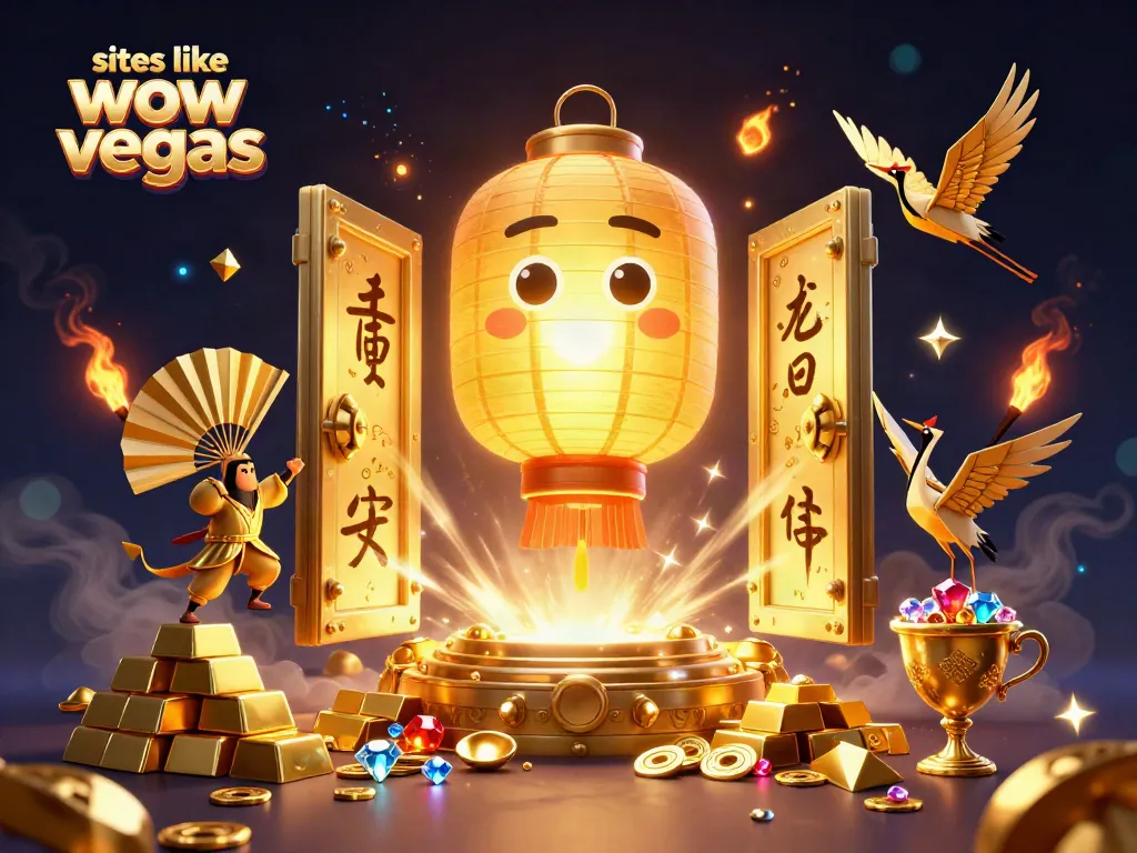 Engage with sites like wow vegas in a vibrant casino scene filled with golden treasures and dynamic game elements.
