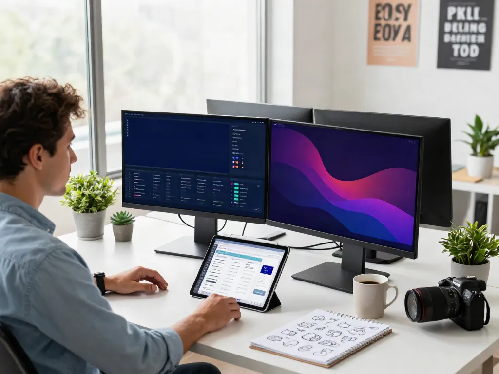 Dynamic marketing professional analyzing data metrics for more effective campaigns