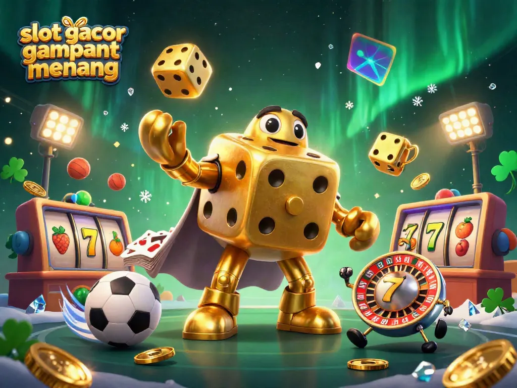 Engaging 3D illustration showcasing slot gacor gampang menang with dynamic characters and casino elements.