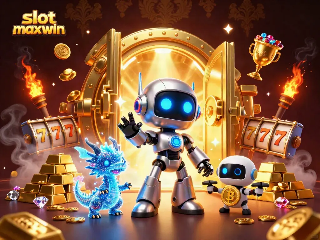 Experience thrilling wins with slot maxwin featuring an exciting 3D robot, dragon, and treasures!