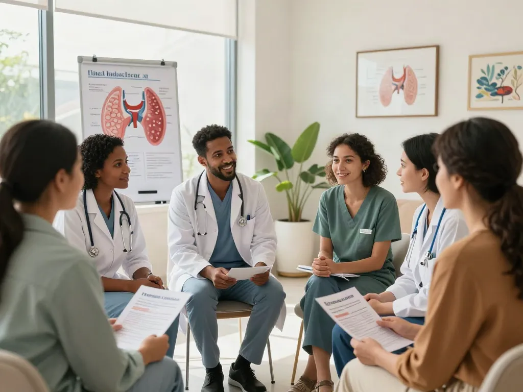 Engaging thyroid disorders treatment UAE consultation in a welcoming clinic setting.