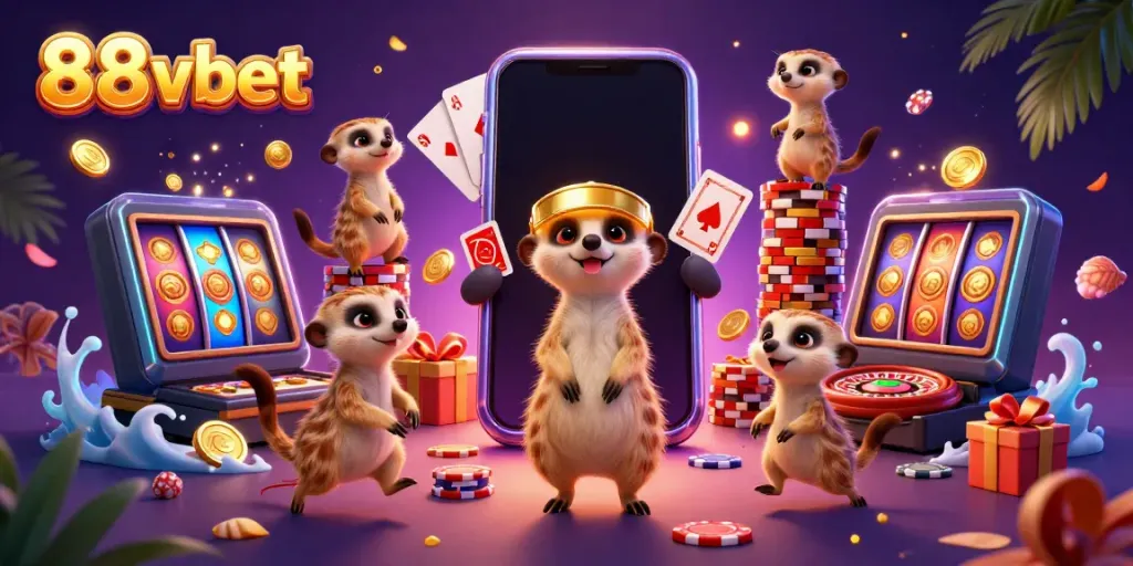 Engage with 88vbet's vibrant casino experience featuring meerkats in action!