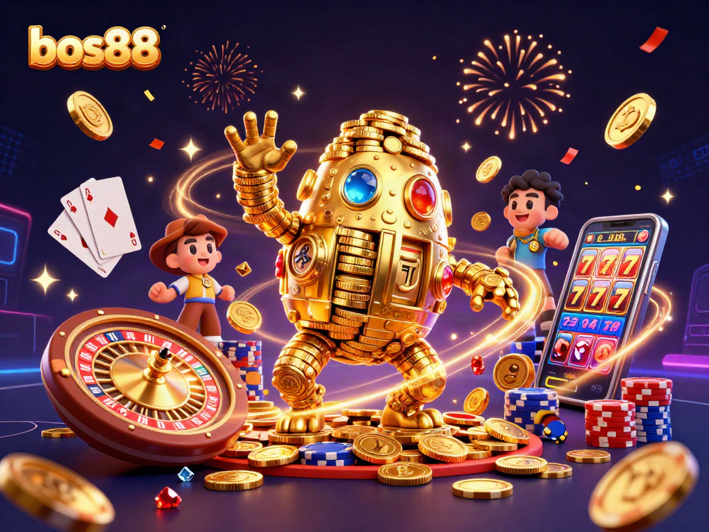 Menangkan permainan di bos88 dengan golem emas berputar dan slot bertema seru.