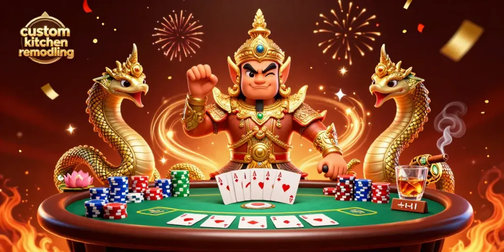 Experience custom kitchen remodeling while winning with high-stakes poker strategies in vibrant casino atmosphere.